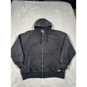 Walls Workwear Jacket Mens XL Black Full Zip Hoodie Heavyweigh Thermal Lined